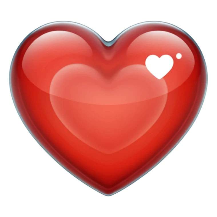 heart with a glass sticker