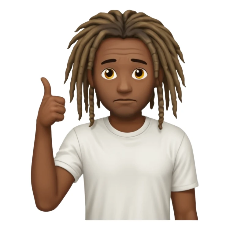 Thumbs down black skinned guys with dreads with his thumbs pointing down sticker