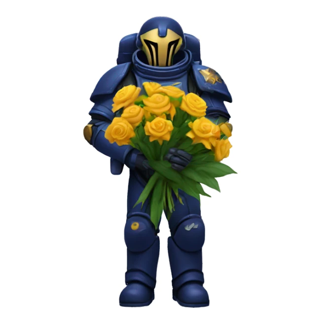 spacemarine holding flowers  sticker