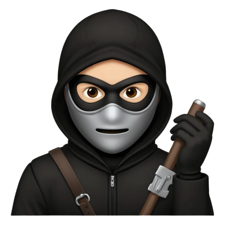 masked robber emoji, no guns sticker