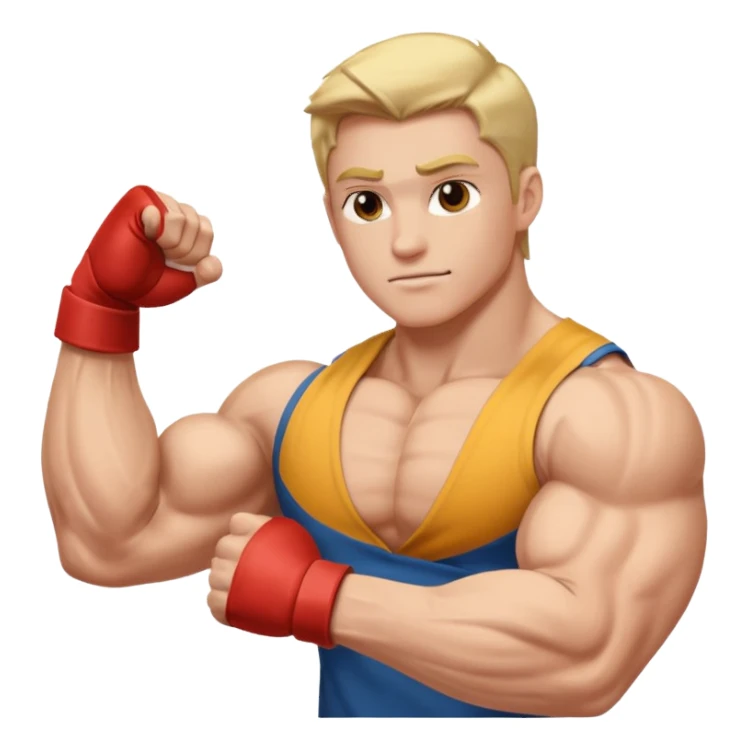 Left arm bicep flexing emoji sticker
