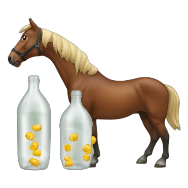 Horse tracking bottles sticker