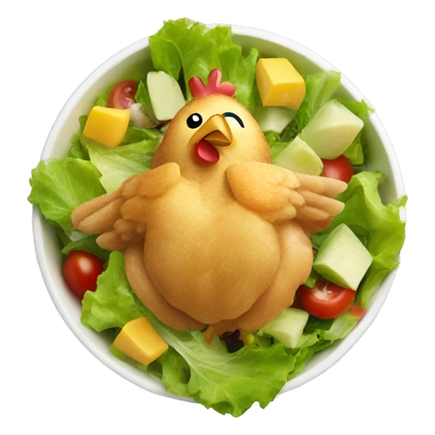 Chicken pieces in salad sticker