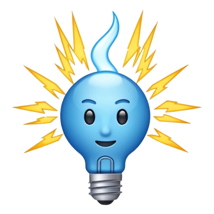 genera un razo de electricida azul sticker