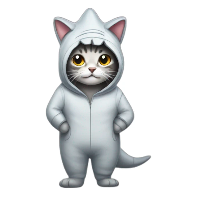 cat in a shark onesie sticker