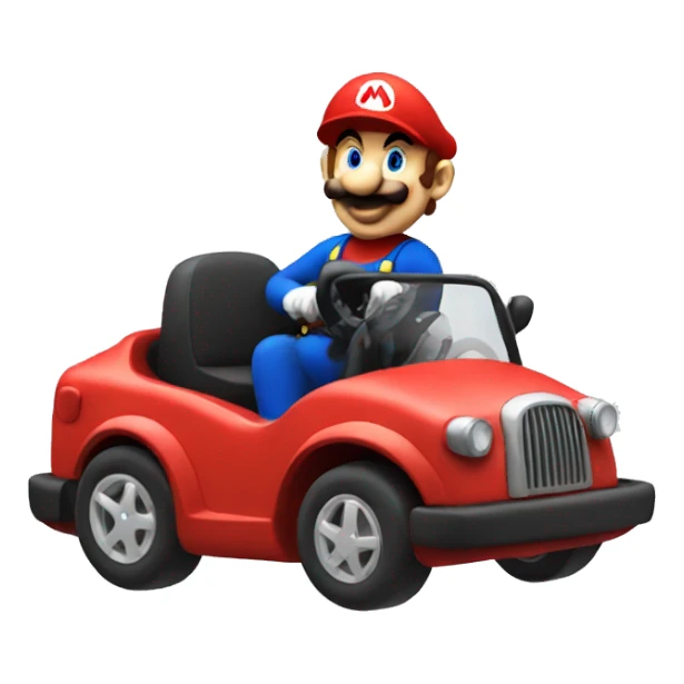 Mario driving a car sticker