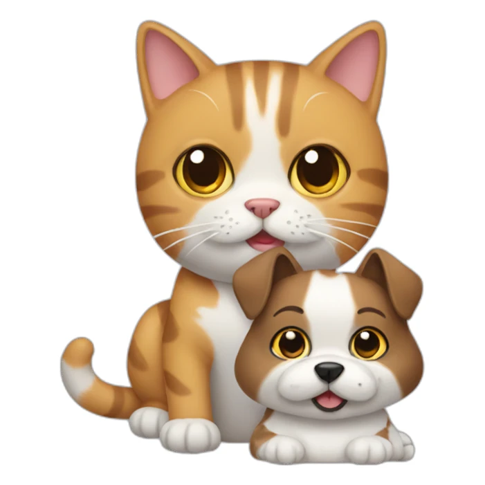 cat with a dog sticker
