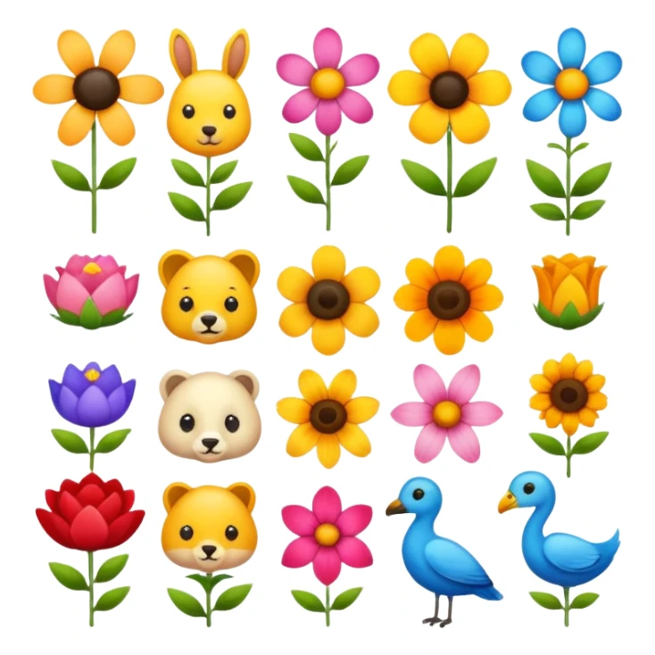 аnimals and flowers sticker