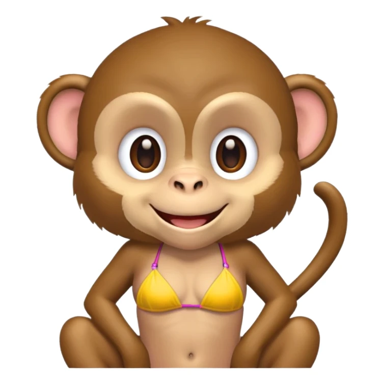 Monkey wearing a bikini sticker