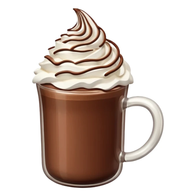 Make a hot chocolate with whipped cream sticker