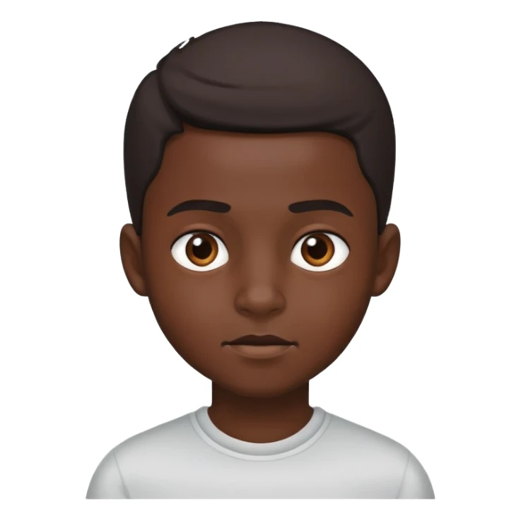 dark-skinned boy portrait realism sticker