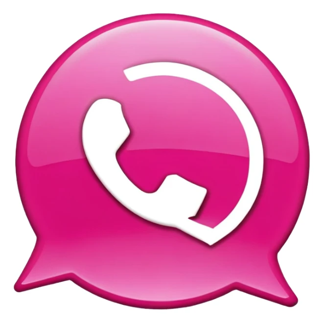 WhatsApp logo in pink  sticker