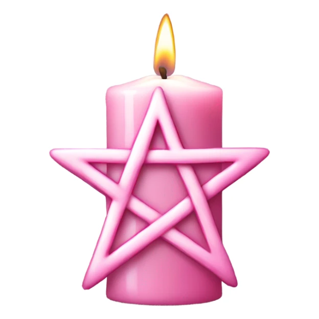 Light pink pentacle on candle  sticker