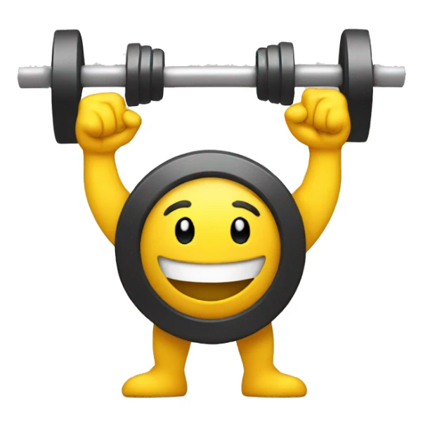 Gym weights smiling with the thumbs up sticker