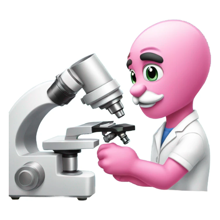 Pink panther with microscope sticker