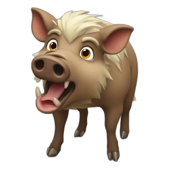 shocked boar sticker