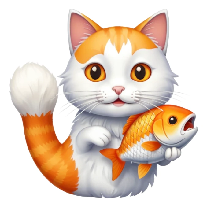 Chat qui mange du poisson  sticker