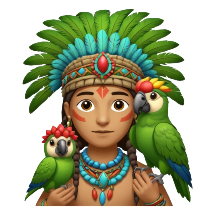 shaman hold a pet parrot sticker