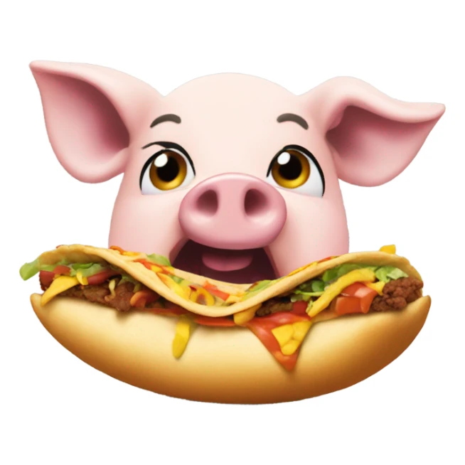 Pig eating Taco Bell chalupa  sticker