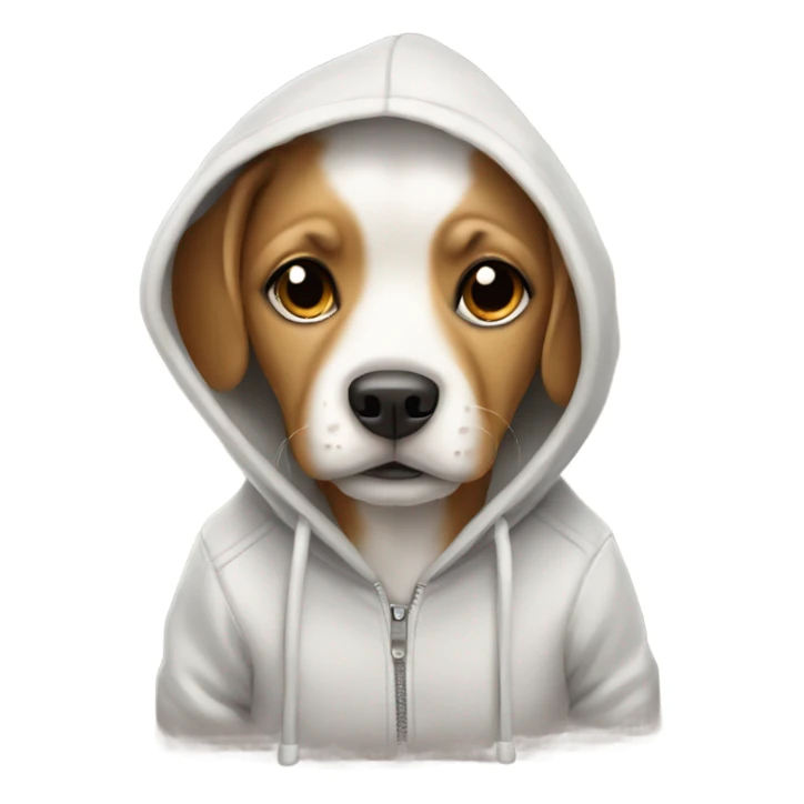 Cute dog wearing a hoodie  sticker