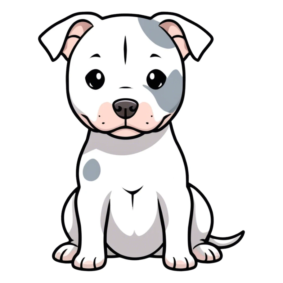 White pitbull with grey spot sticker