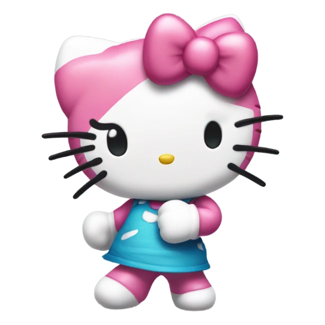 Hello kitty punching sanrio  sticker