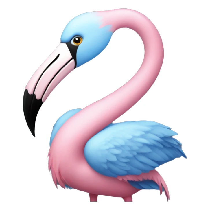 Blue flamingo sticker