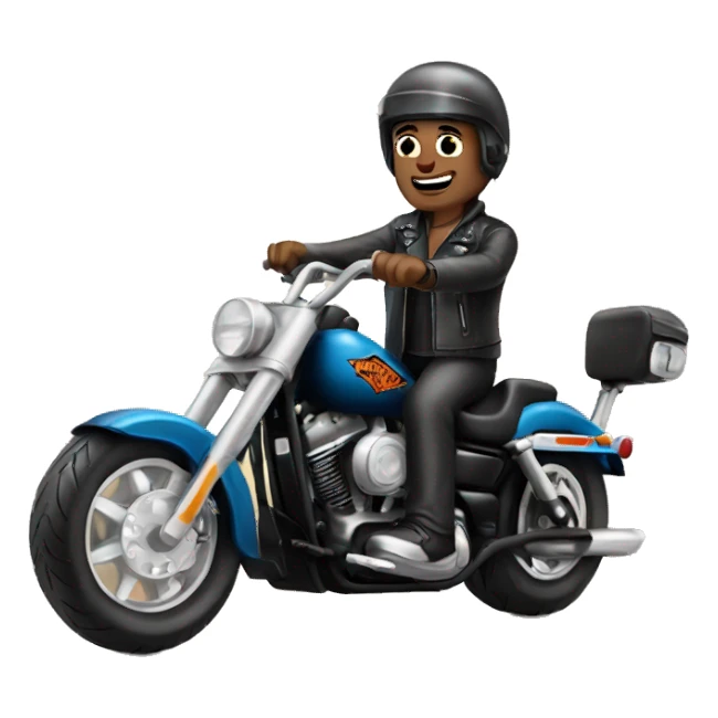 Biker on a Harley Davidson sticker