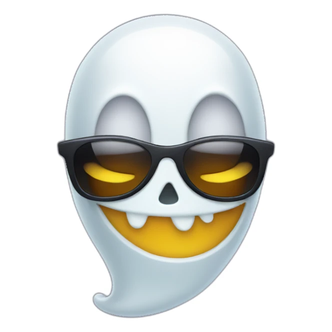 Smiling spooky Ghost wearing sunglasses sticker