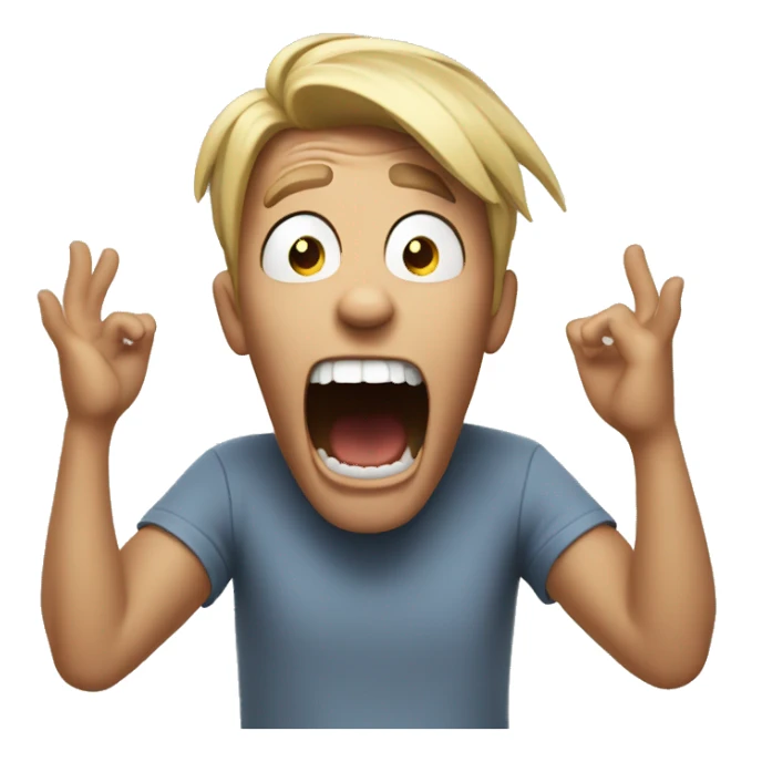 Screaming with hands up sticker