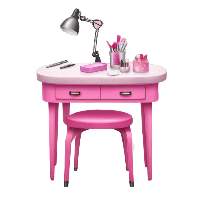 Pink manicure table  sticker