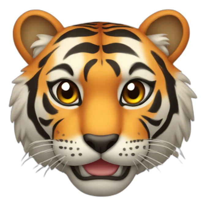 Tiger head with hearts sticker