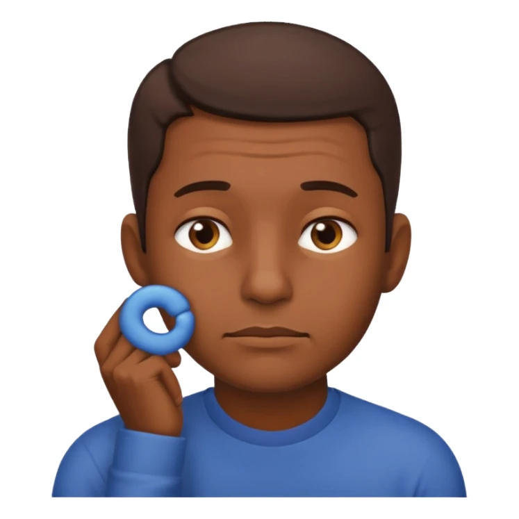 man rubbing chin in thought default emoji sticker