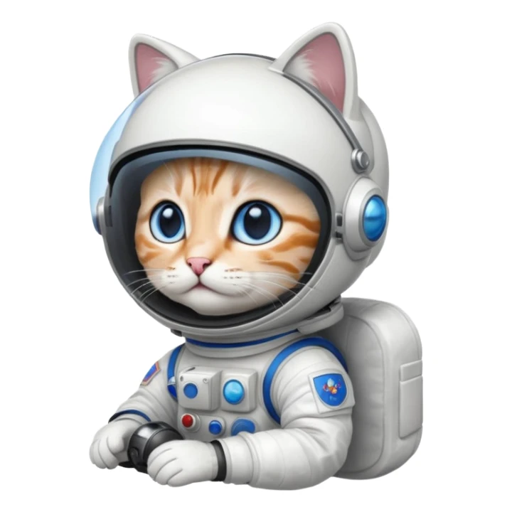 closed Astronaut rides cat sticker