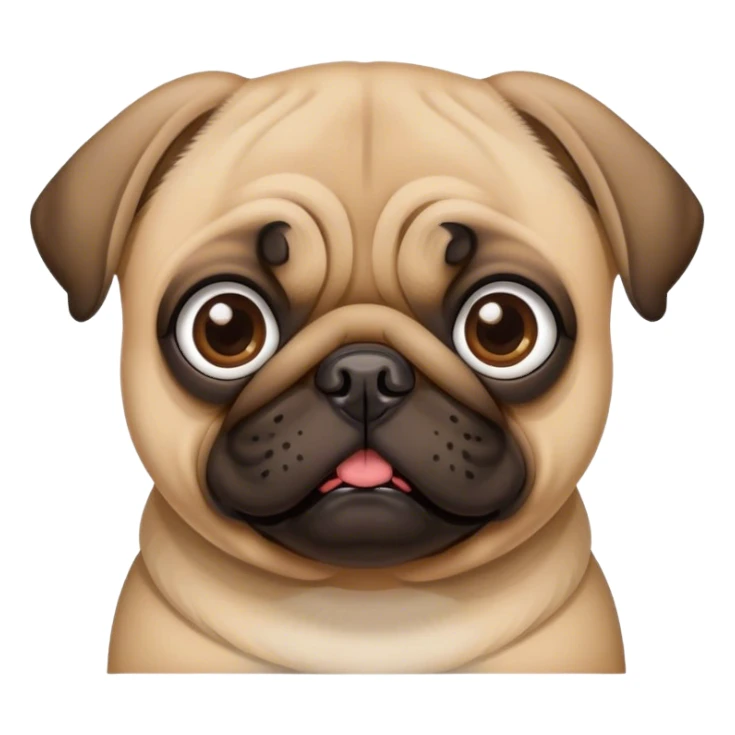 a pug dog with one eye sticker