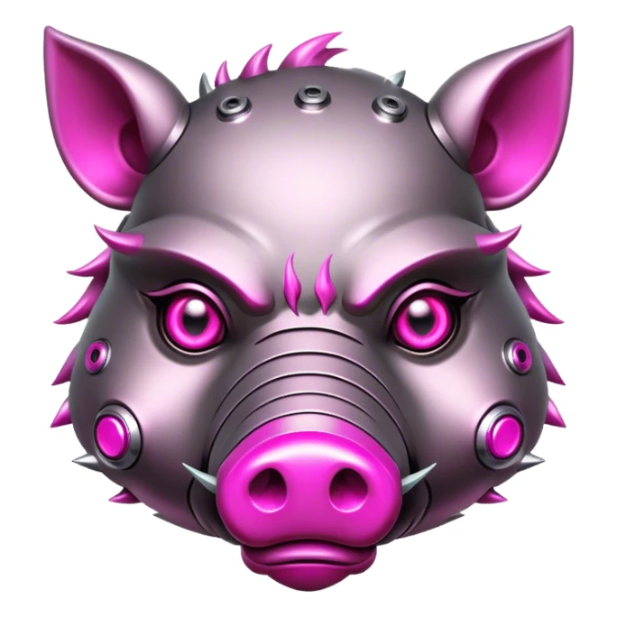 cyberpunk boar with pink eyes sticker