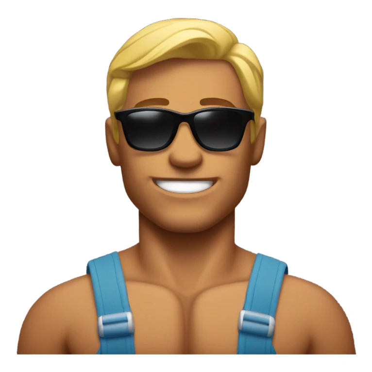 Face with sunglasses that flexes his strength sticker