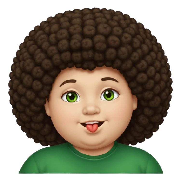 very dark fat boy with afro kissing pretty white girl with long brown hair and green eyes  sticker