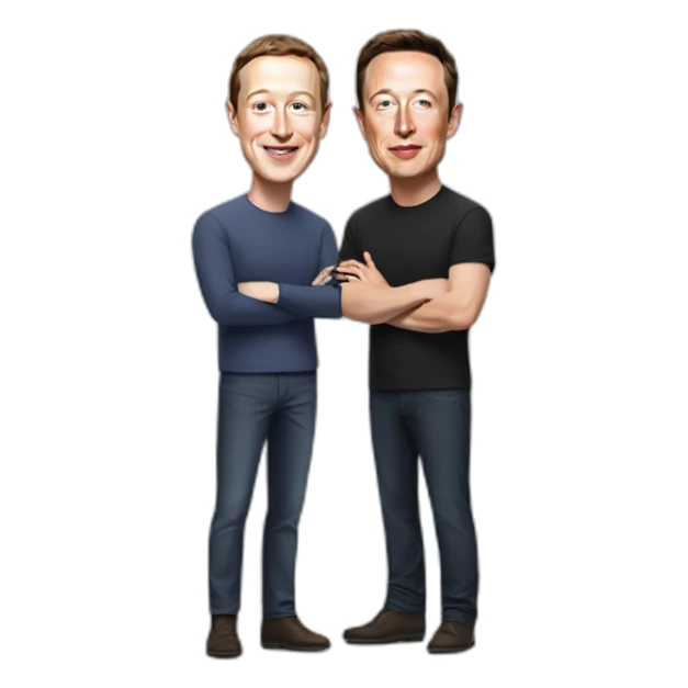 Zuckerberg and Elon musk sticker