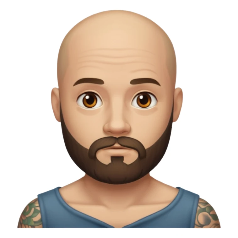 tatooed bearded bald man  sticker