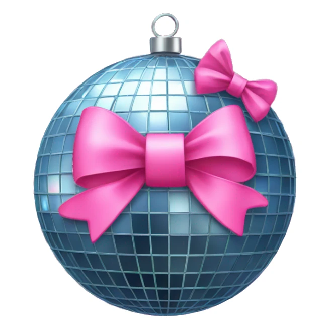 disco ball with pink bow sticker