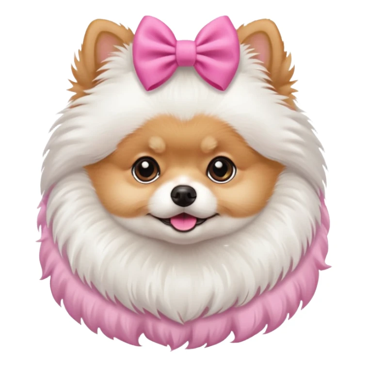 Pomerania con fiocco rosa sticker