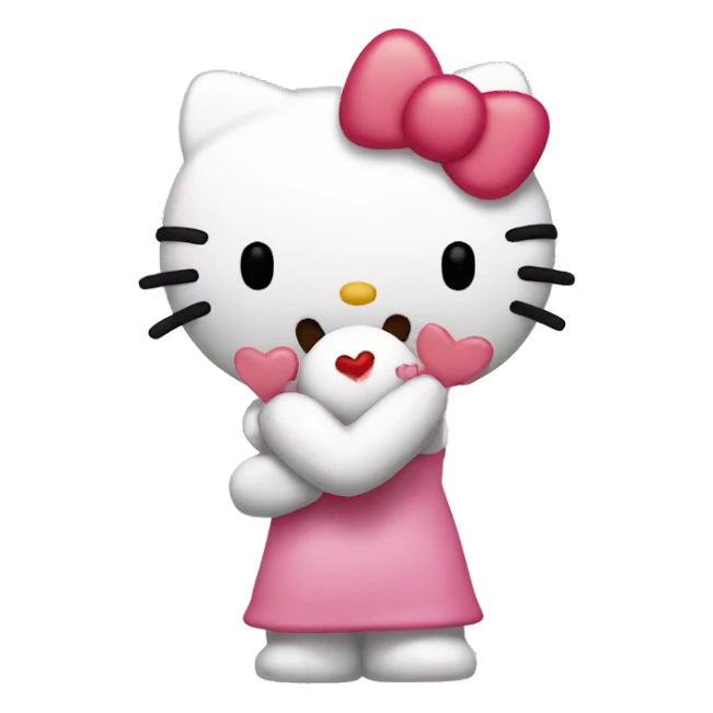 Hello kitty giving a kiss  sticker