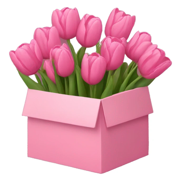 pink box with tulips sticker