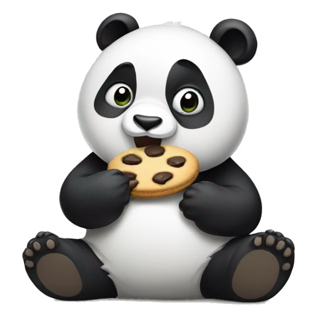 Panda eating cookie sticker
