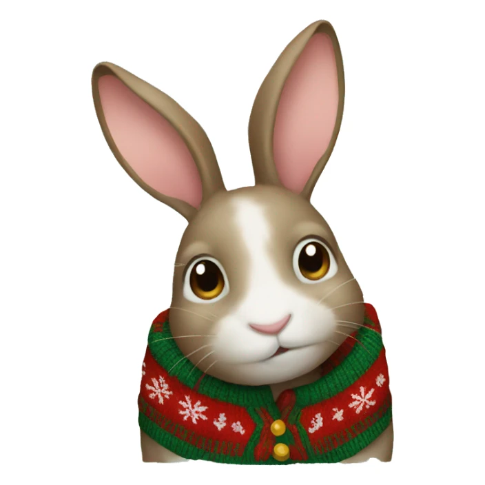 Rabbit in Christmas sweater sticker