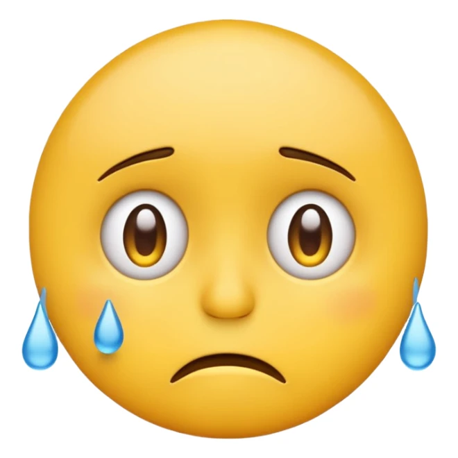 Sad, confused, emoji face not human sticker