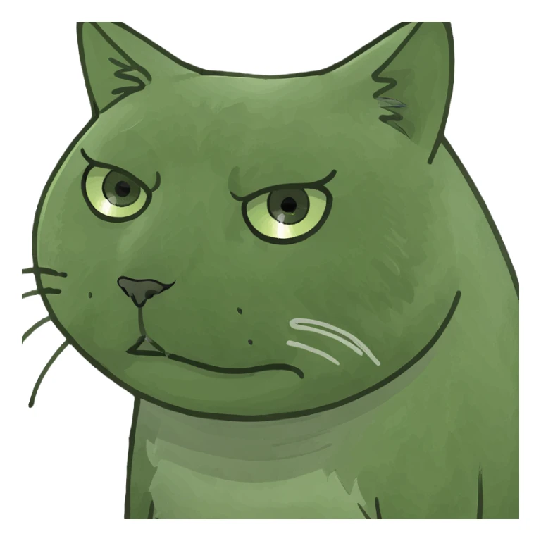 A cute sad red cat sticker