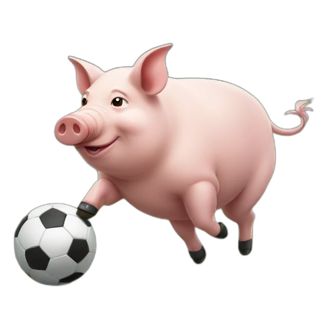 pig playing soccer sticker