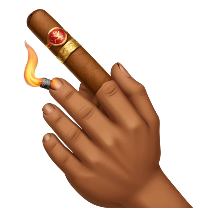 a hand holding a cigar sticker